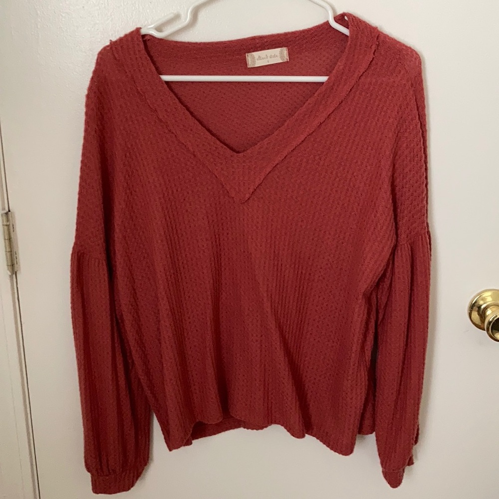 Alterd State Burnt Red puff sleeve top